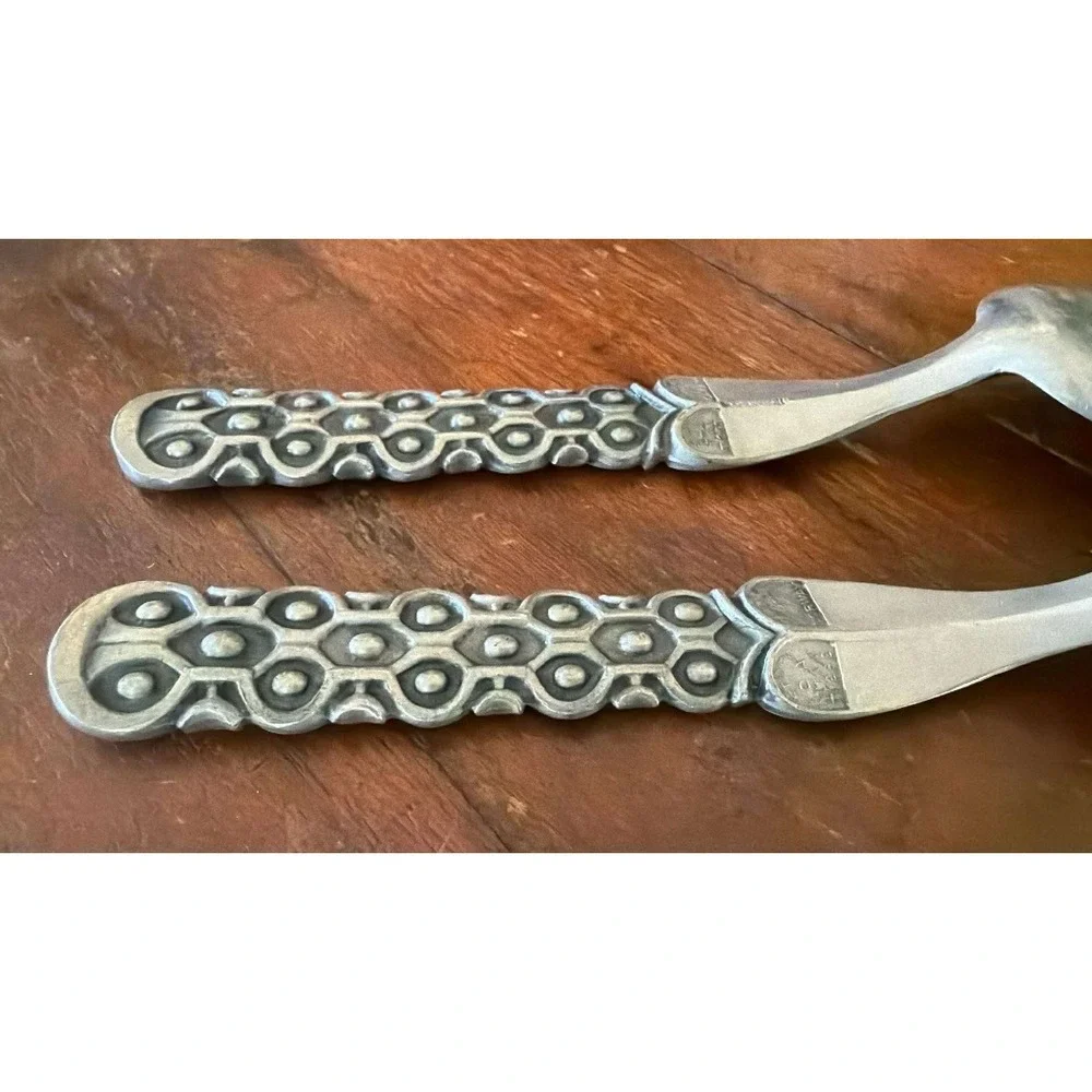 Vintage David Andersen Salad Serving Set Pewter MCM Scandinavian Nordic